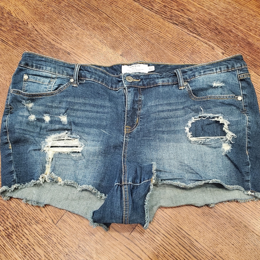 Torrid Distressed Denim Shorts